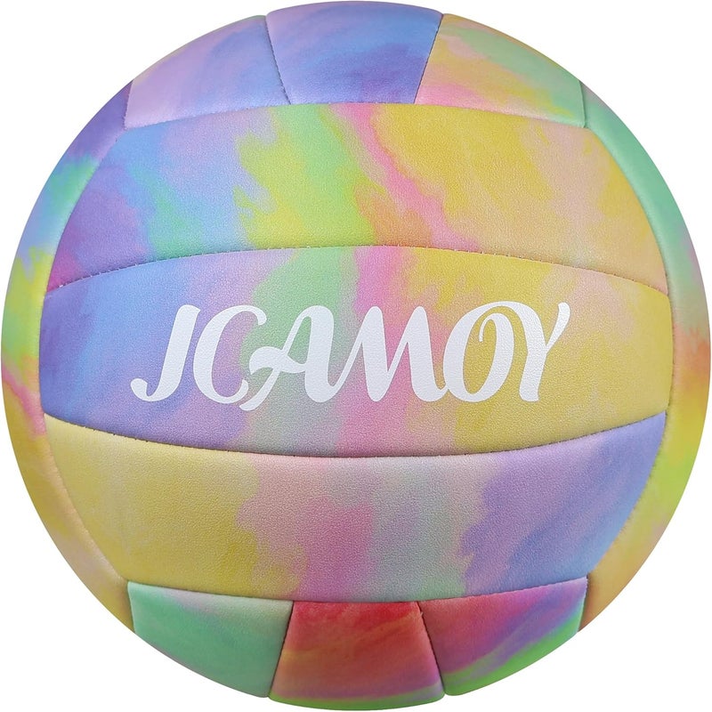 JCAMOY كرة طائرة حجم 5 - جلد PU فاخر، متين للغاية وناعم للمس للشباب والبالغين، مثالي للتدريب على الرياضات الداخلية والخارجية والشاطئية - Image 1